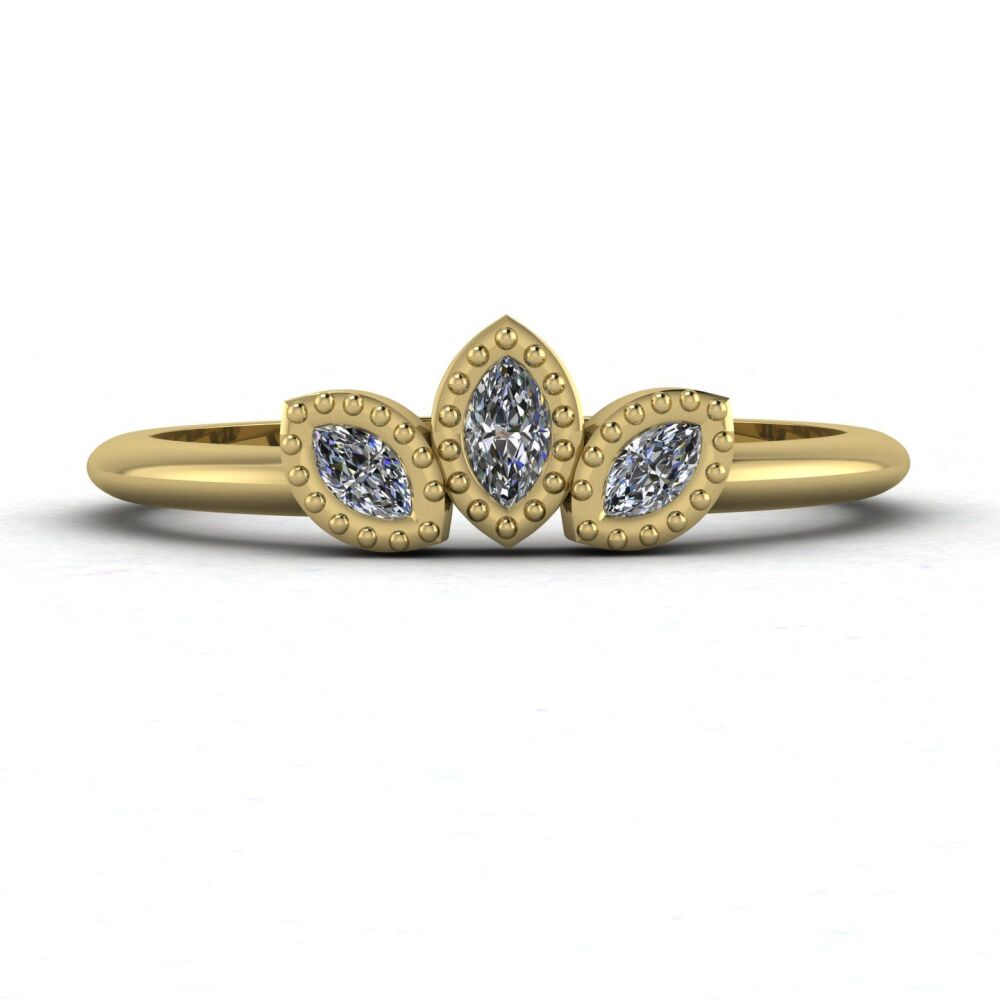 Astraea Echo - Marquise Diamonds & Yellow Gold Ring