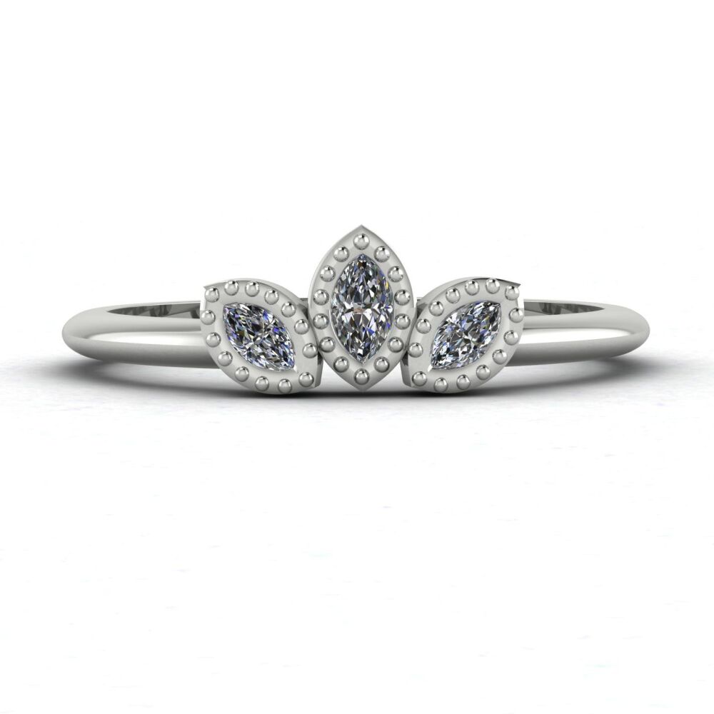 Astraea Echo - Marquise Diamonds Trilogy Engagement Ring
