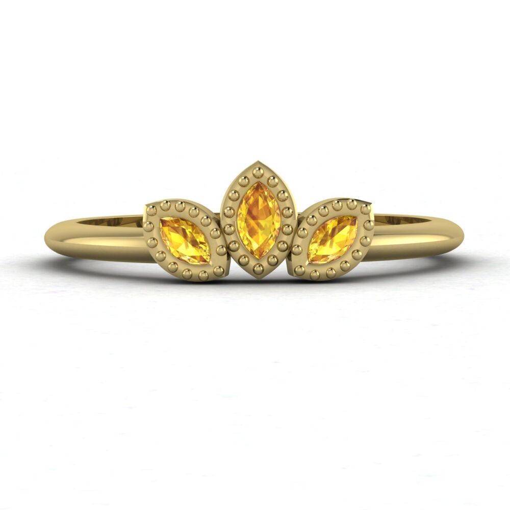 Astraea Echo - Marquise Yellow Sapphires Yellow Gold Ring