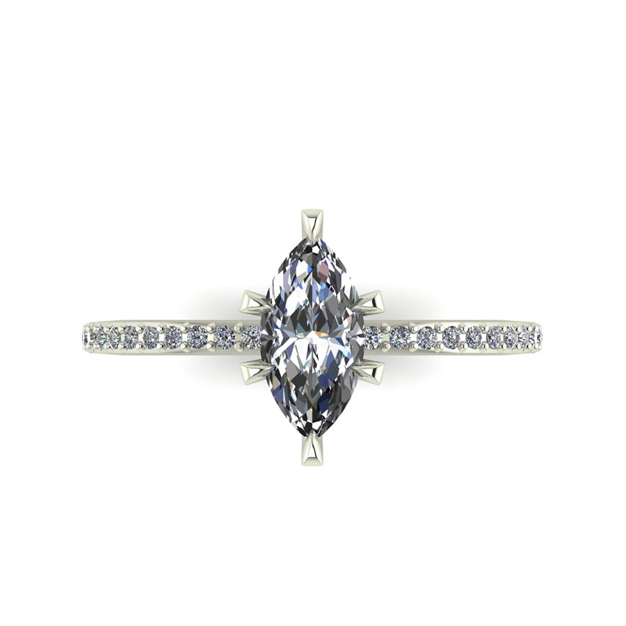 Modern, edgy marquise diamond engagement ring