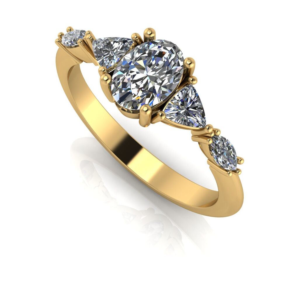 Maisie Oval Diamond & Gold Engagement Ring