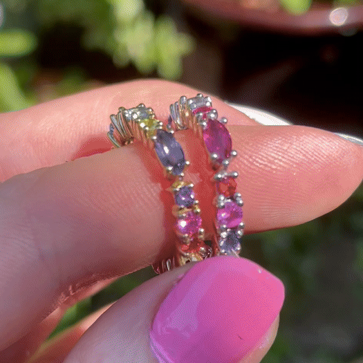 Allsorts - Multi Coloured Gemstone Eternity Ring - White Gold Or Platinum