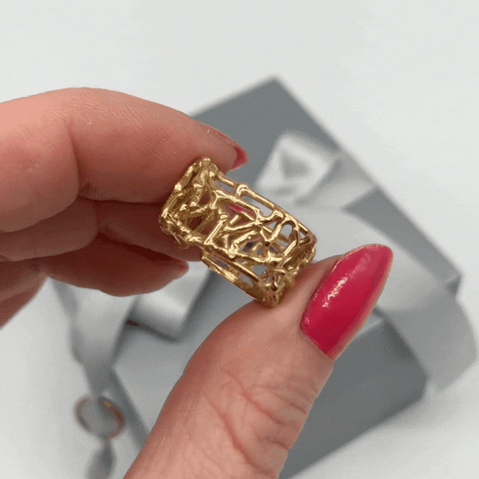 Gold Web Cuff Ring