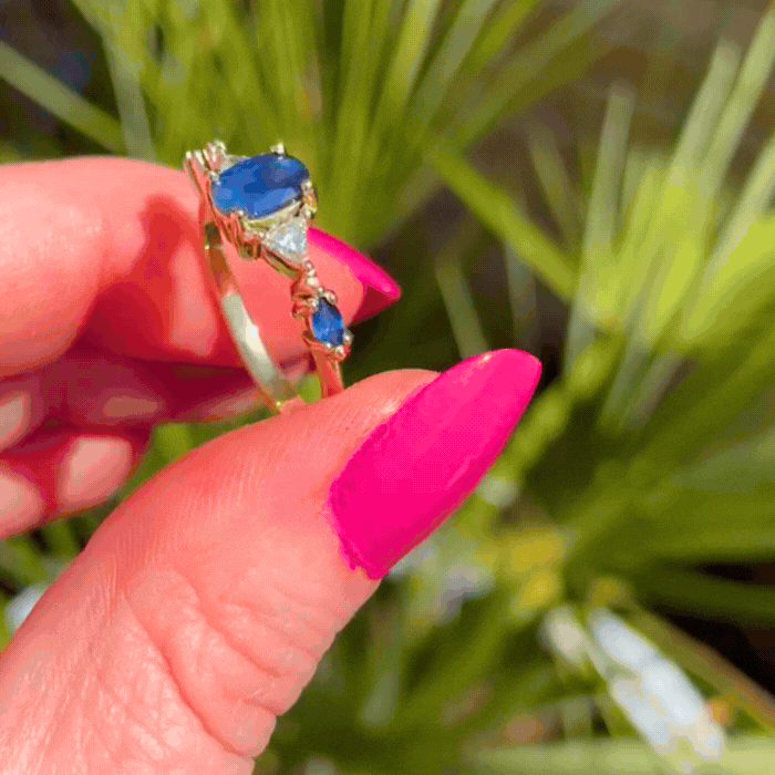 Maisie Ring - Sapphire & Diamond Engagement Ring