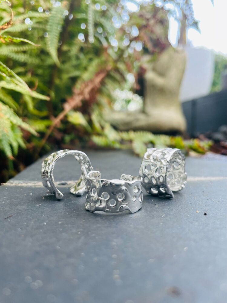 Silver Origin Honeycomb Cuff Ring