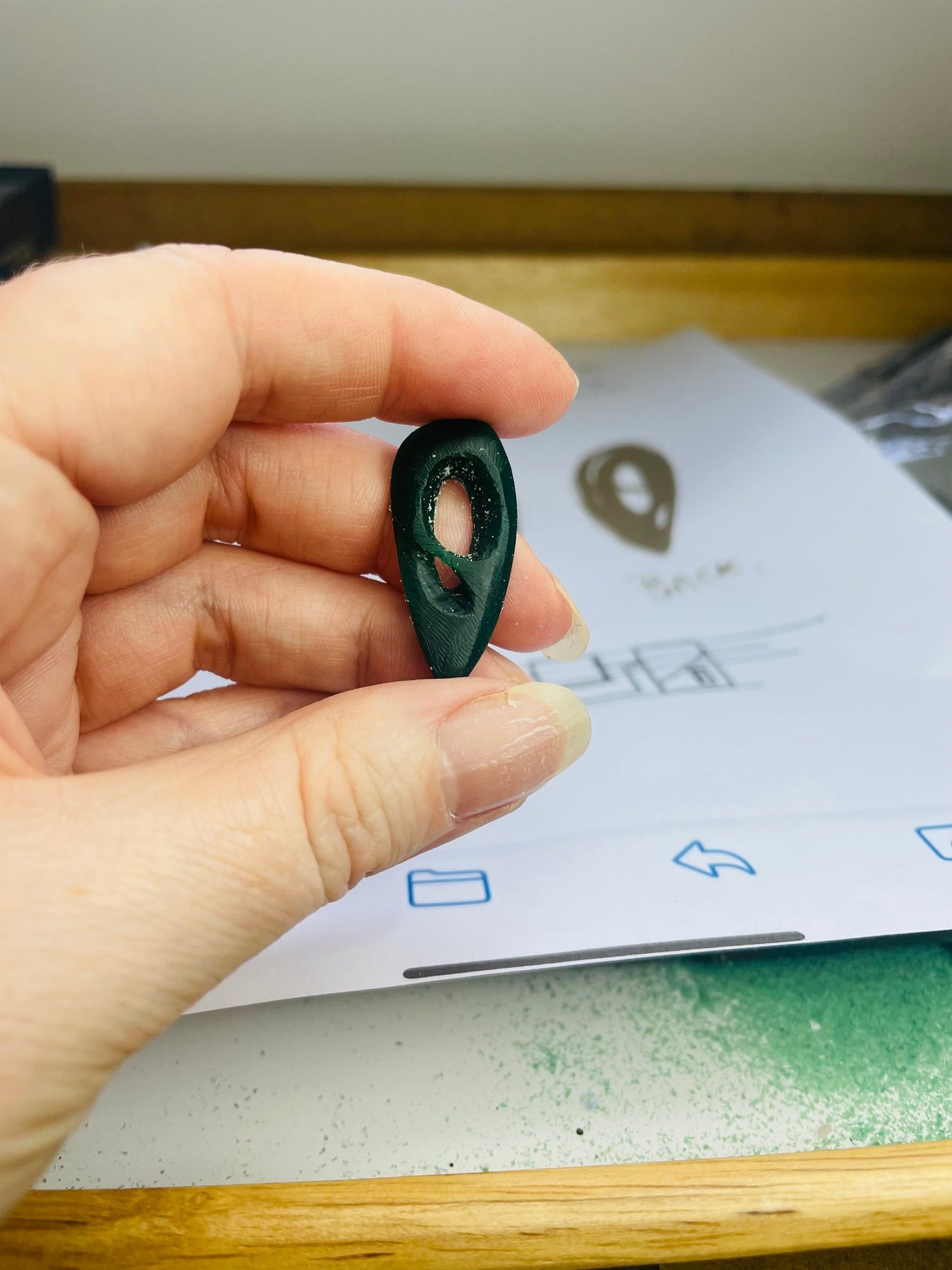 The lost wax process - a wax pendant for a bespoke commission in a London studio