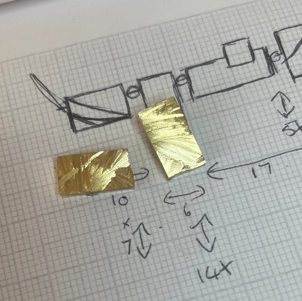 Workshop image of clients gold being reimagined into a gold necklace