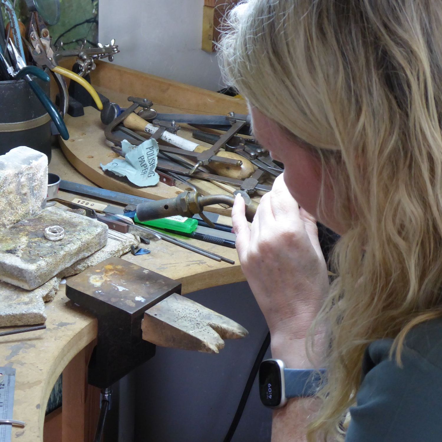 A collection of old 18ct gold jewellery and chain ready to be remodelled into a new bespoke design by Nude Jewellery, Surrey.