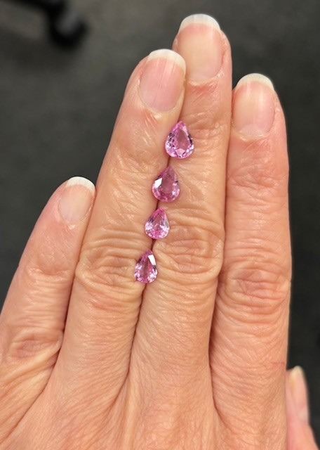 A selection of pink sapphires for a client