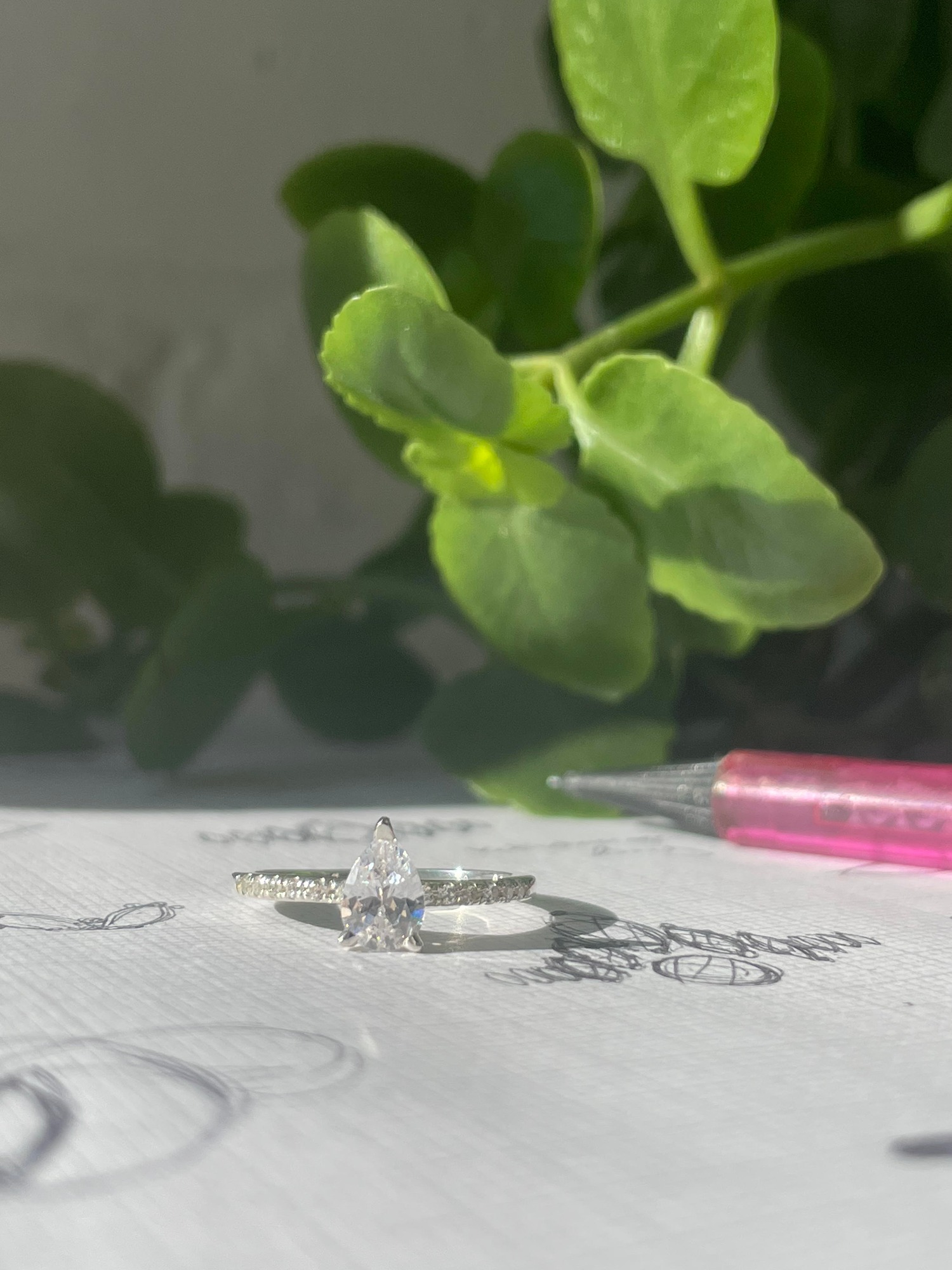 three rings in the jewellery workshop in Surrey
