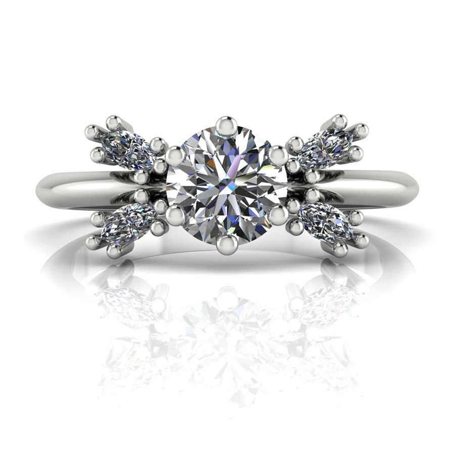 The Flutterby diamond white gold butterfly inspired engagement ring