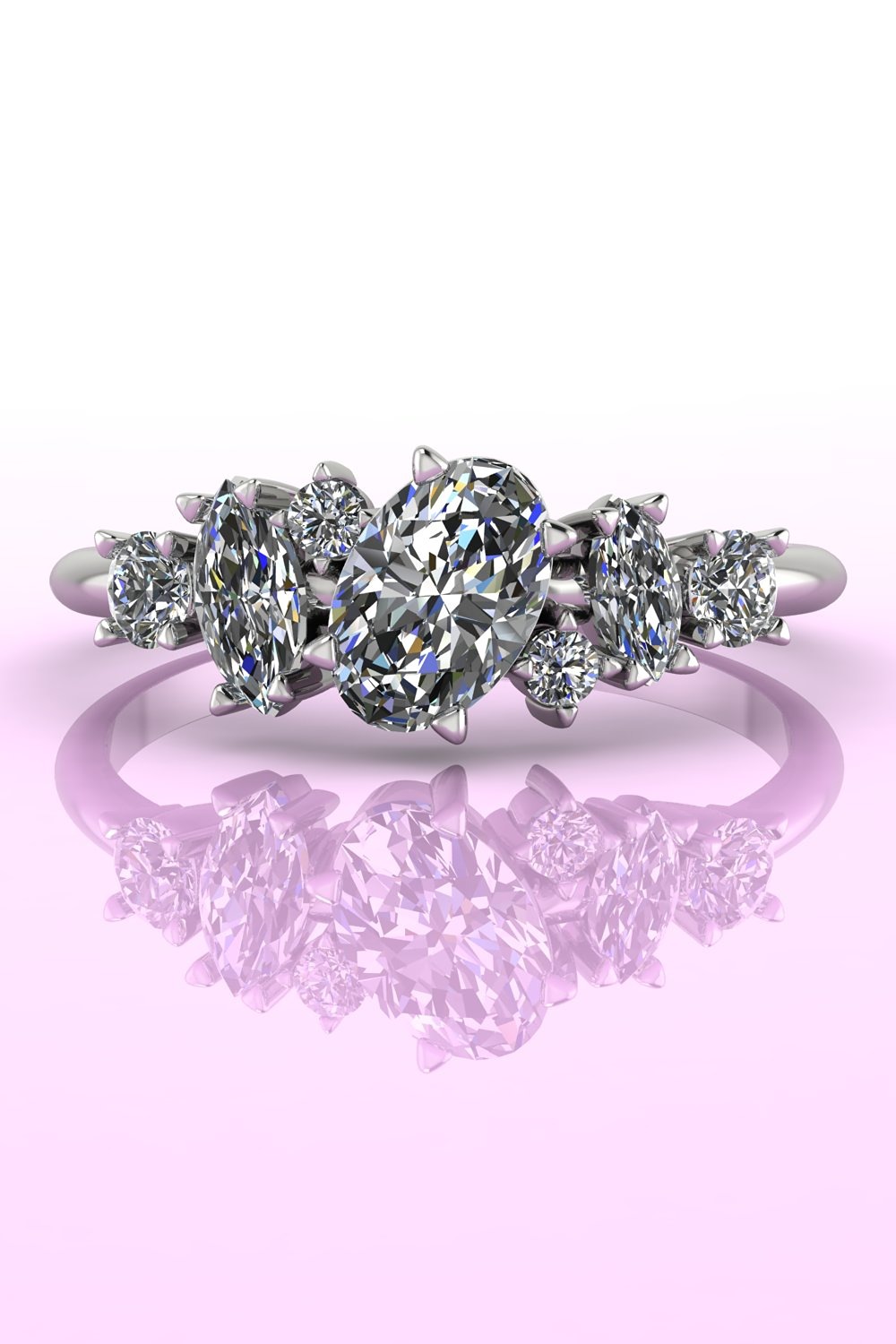 The Atlantis Paradise cluster diamond and white gold engagement ring