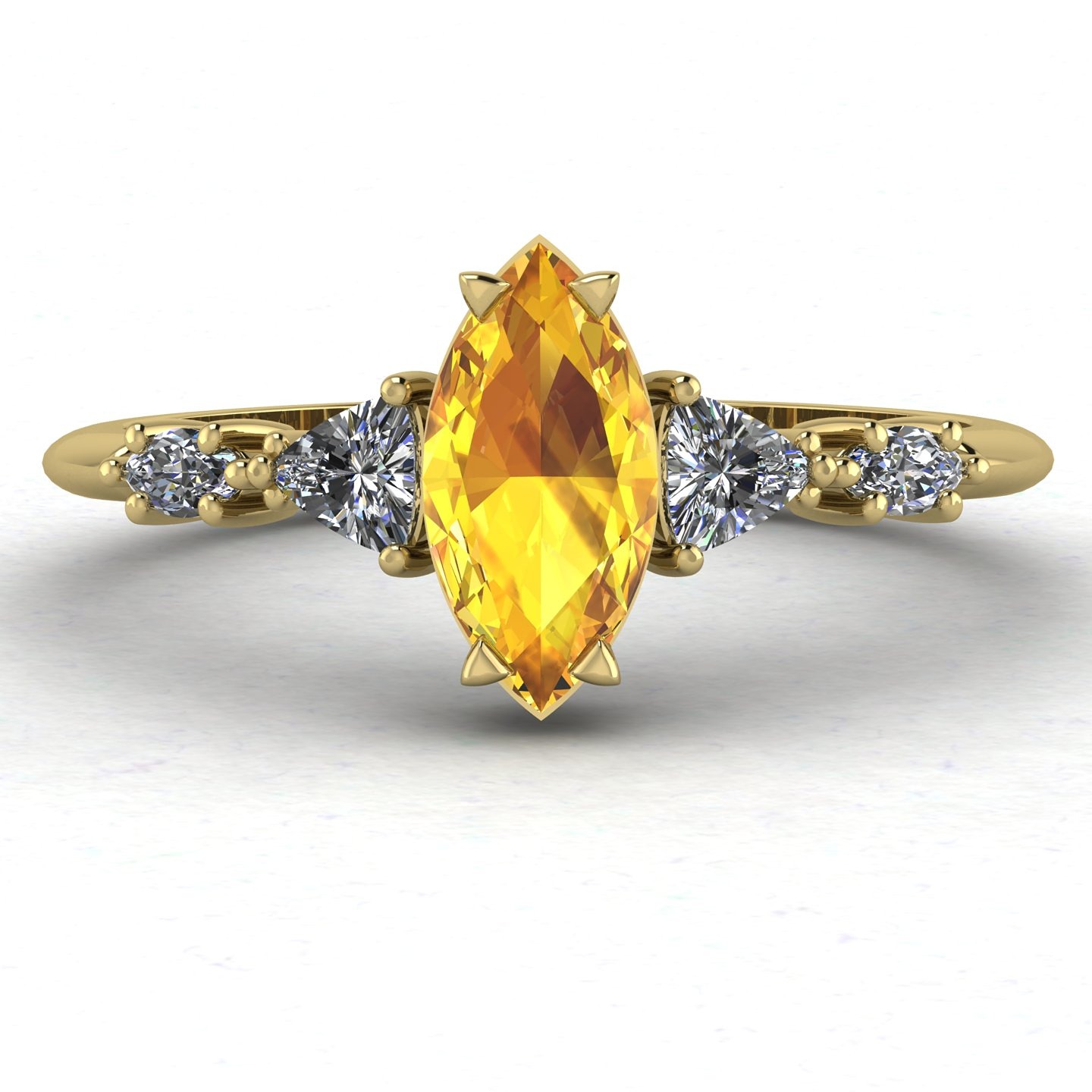 Yellow sapphire marquise Maisie engagement ring