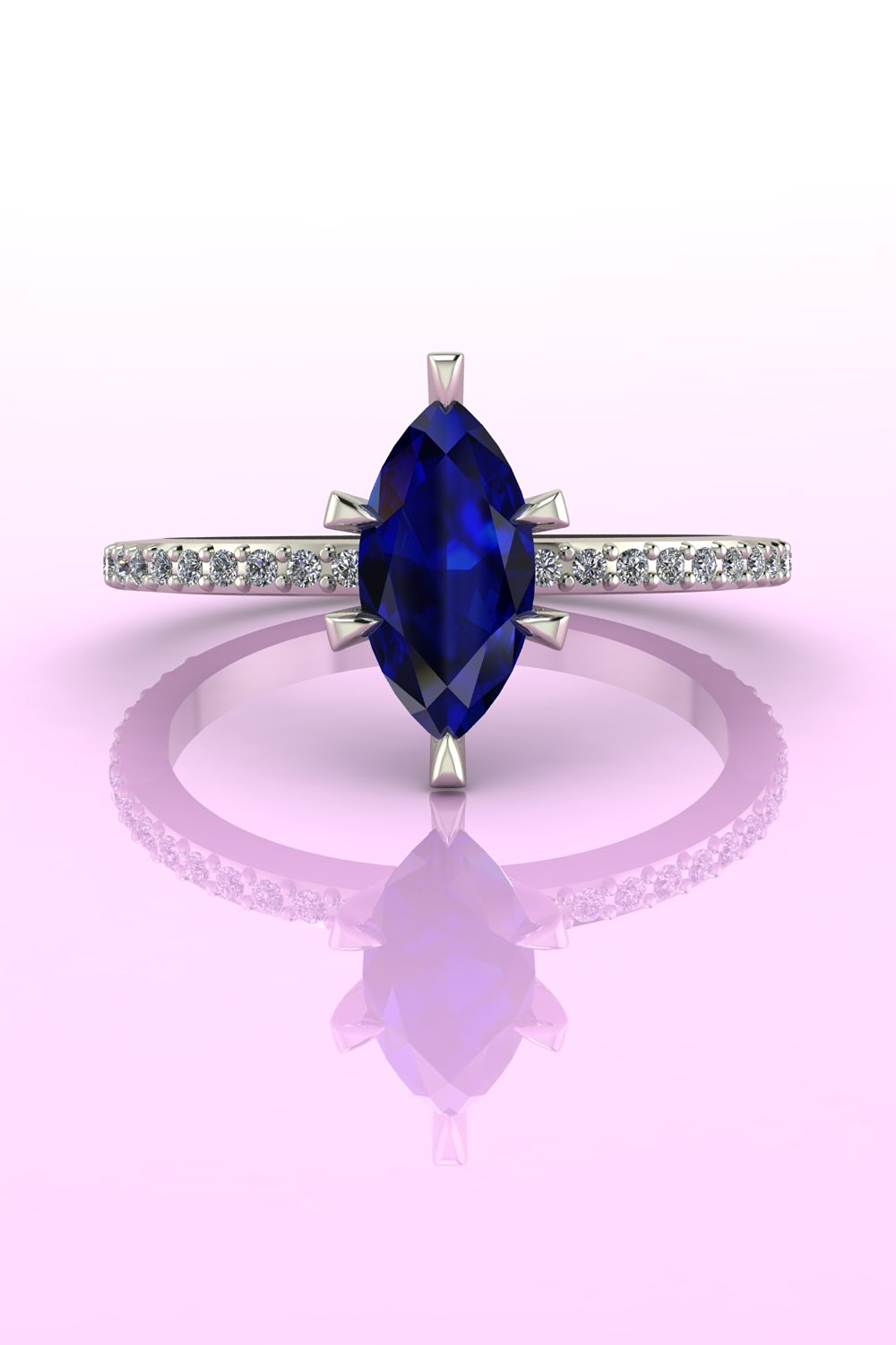 The Calista pear shaped champagne diamond and rose gold ring