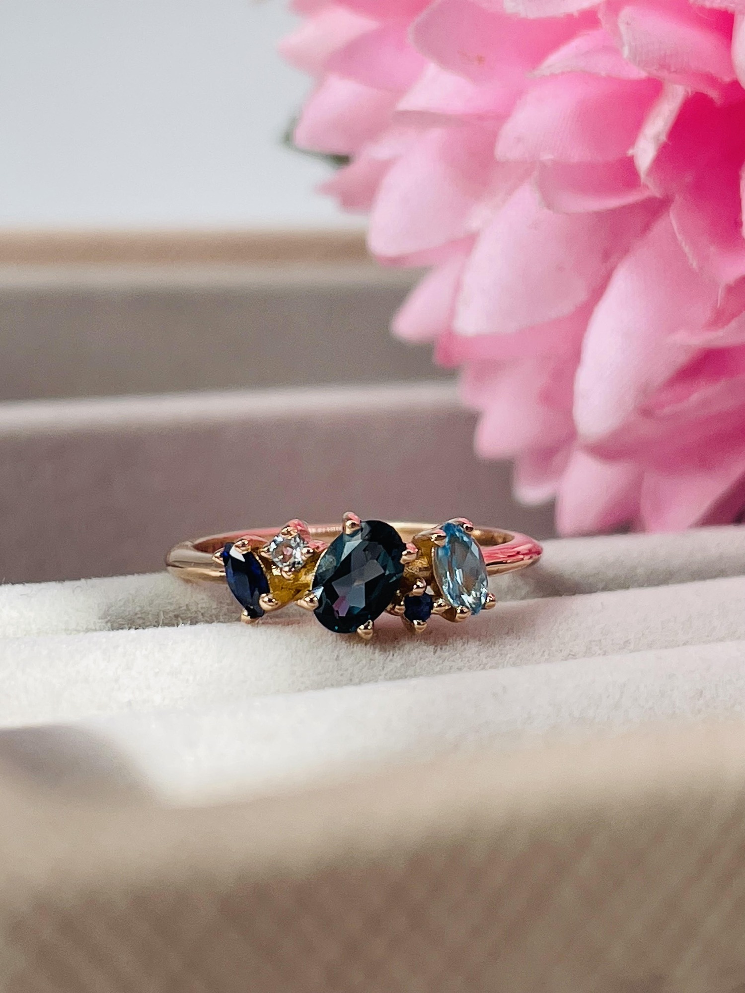 Champagne marquise diamond engagement ring 