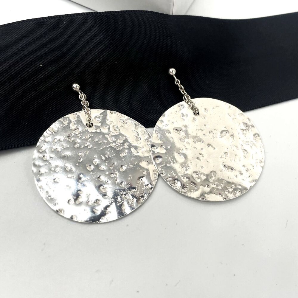 Glitter Ball Silver Earrings (medium)