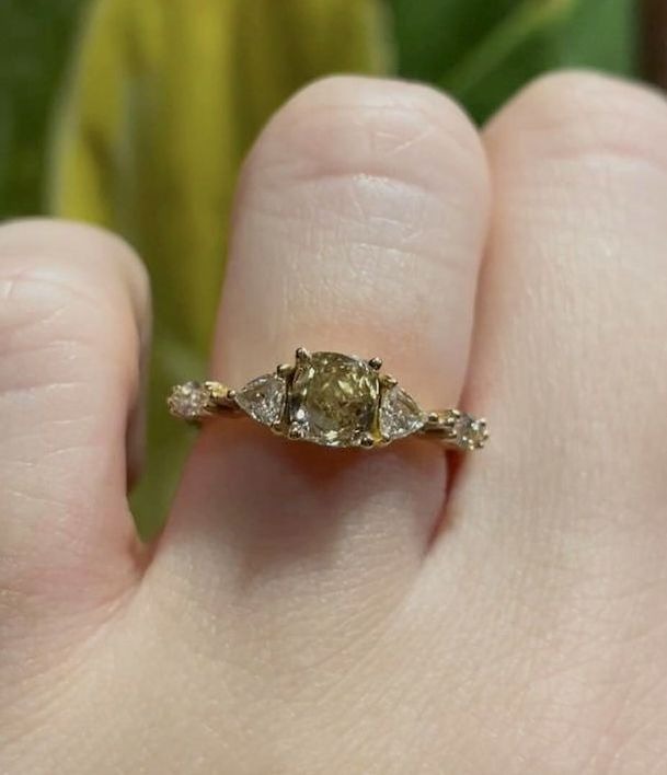 Yellow diamond Maisie five diamond engagement ring