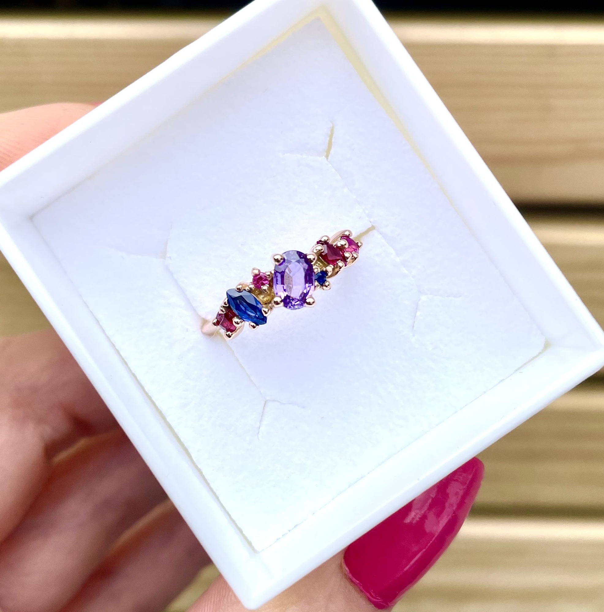 The Atlantis Paradise unusual gemstone engagement ring