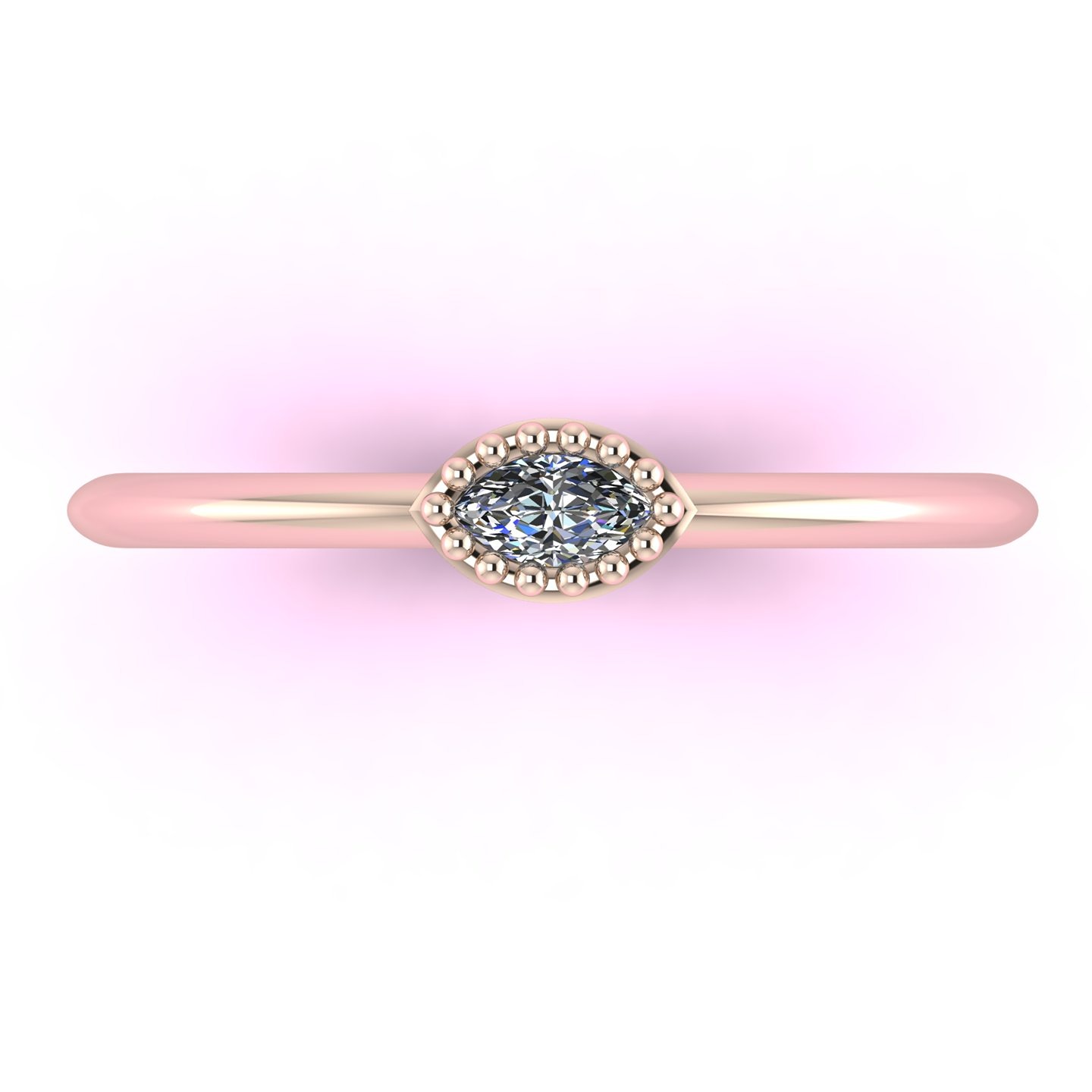 East-West horizontal marquise diamond engagement ring setting.