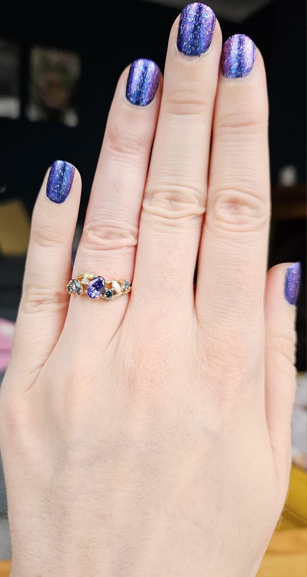 The Atlantis Storm Tanzanite Sculptural Engagement Ring