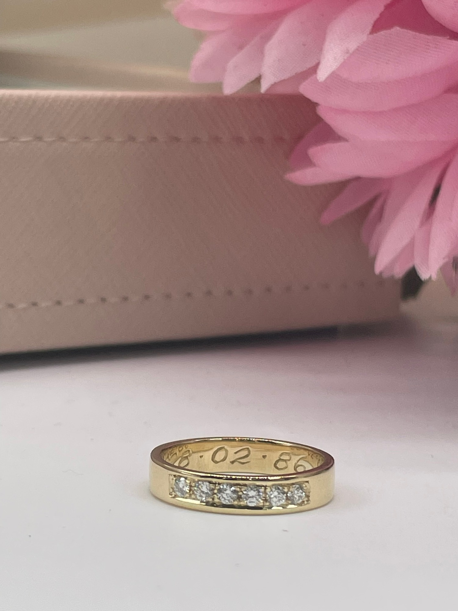 Bespoke ruby and diamond target style ring