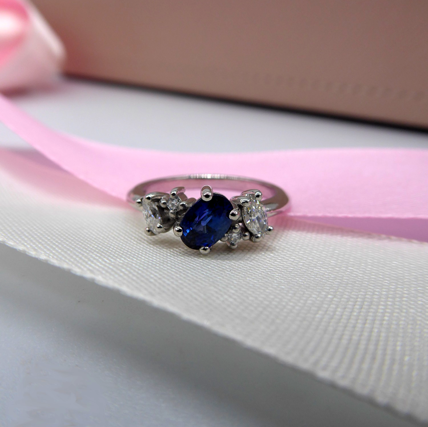 The Maisie five-stone ruby and diamond engagement ring rose gold.