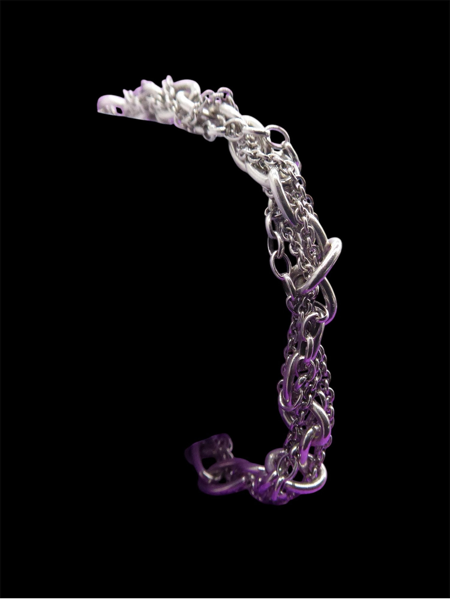 Unusual handmade Chain Reaction Silver Bracelet