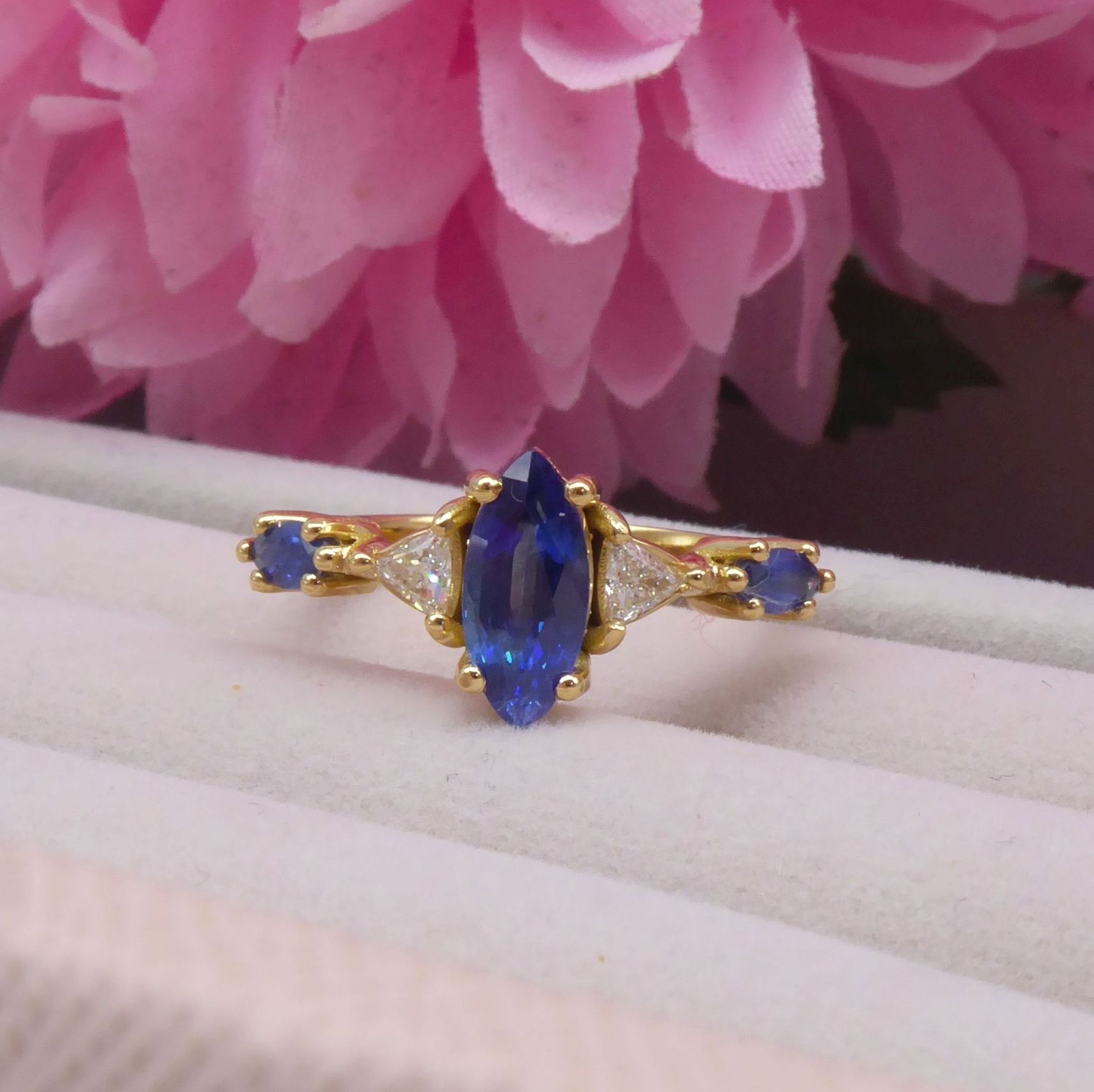 Unique sapphire engagement rings unique designs - marquise