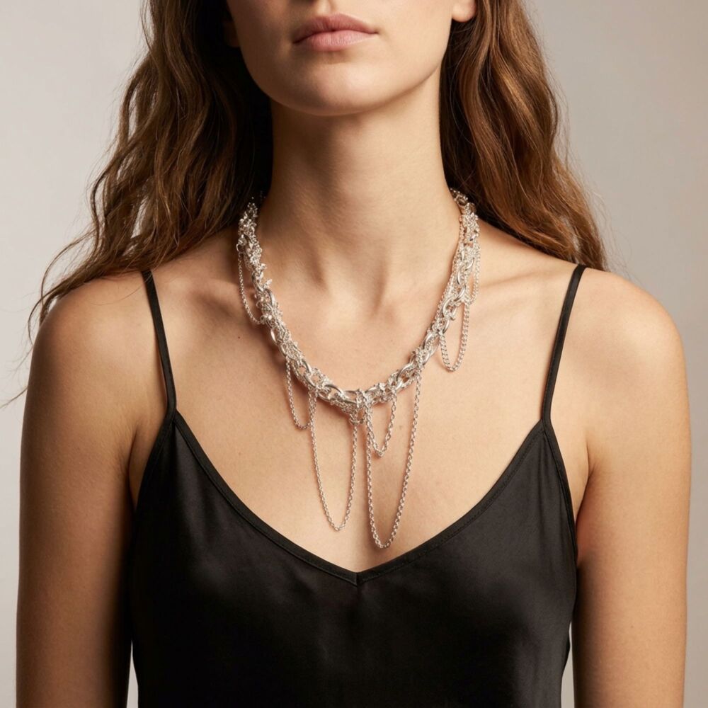 Chain Reaction - Multi Chain - Chunky Handmade Silver Necklace