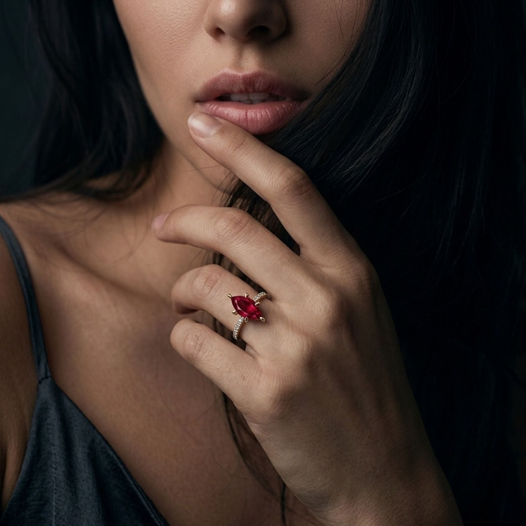 Champagne diamond rose gold Maisie engagement ring