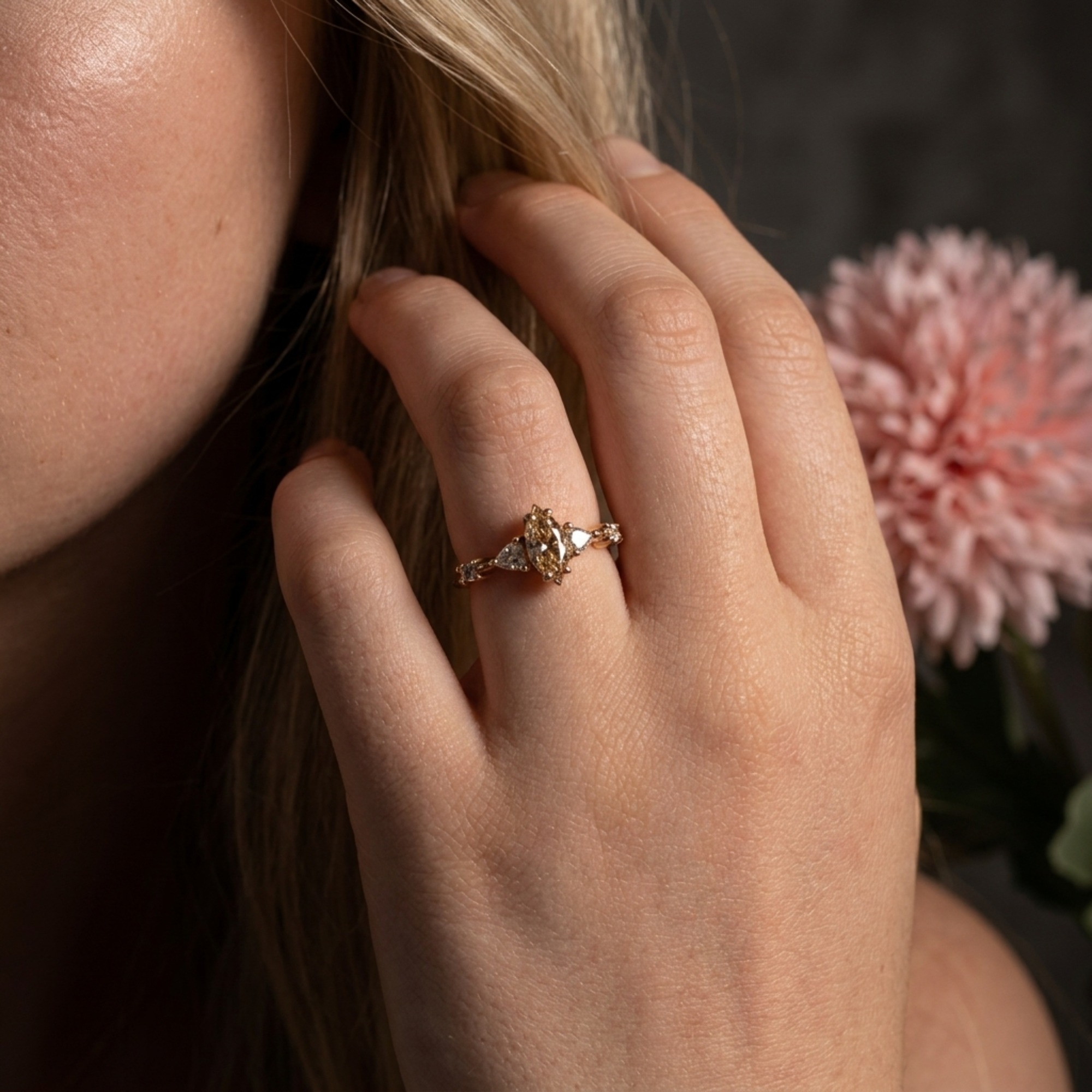 Jewellery designer Nikki Galloway creating unique engagement rings in her Surrey workshop UK