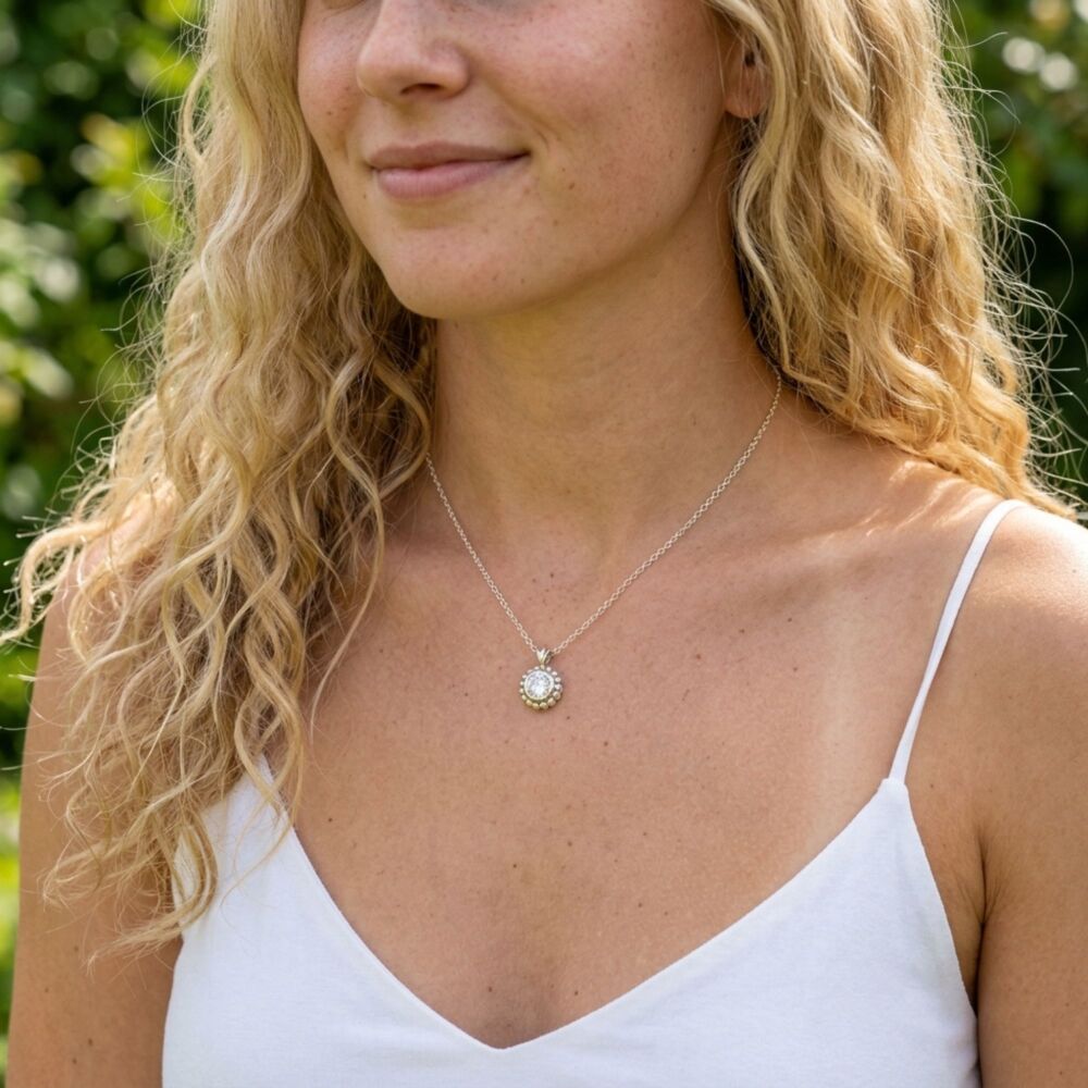 Alto Majestic - White Topaz and Silver Pendant