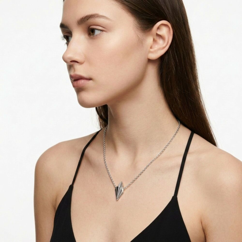 Small Art Deco Style Silver Pendant