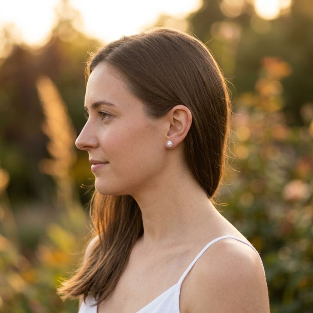 Ivory Pearl & Silver Mini Alto Earrings