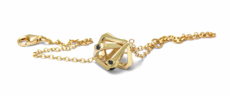 Jayce Wong Black diamond and gold bracelet