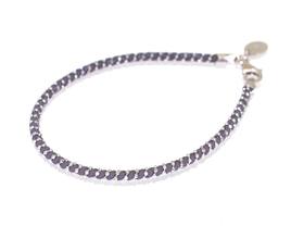Silver and purple woven bracelet
