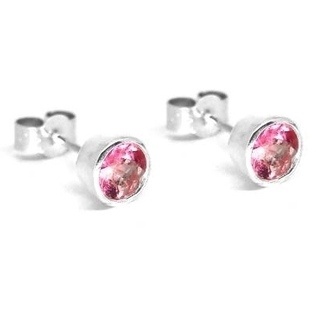 Pink Tourmaline Silver Earrings