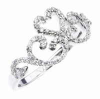 Ornate Heart Diamond Ring