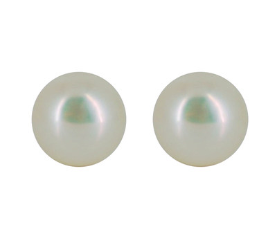 White Pearl Studs Earrings - Available In Different Sizes - Prices From £24-£42