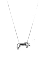 White Gold Jumping Horse Necklace