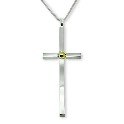 Silver & Gold Ball Cross (large)