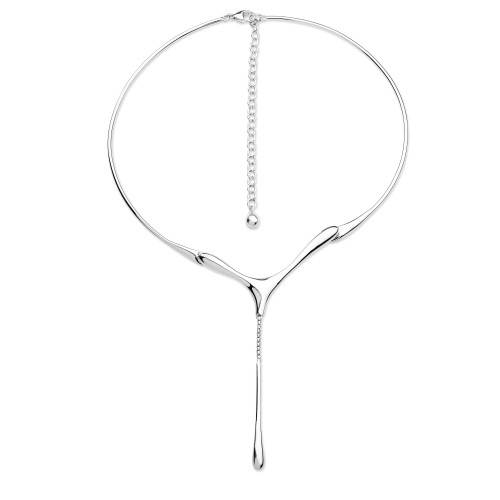 Drip Drop Necklace, Classic and contemporary silver necklace by designer Lu