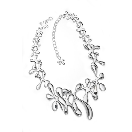 Large Splat Necklace, silver contemporary necklace by designer jeweller Luc
