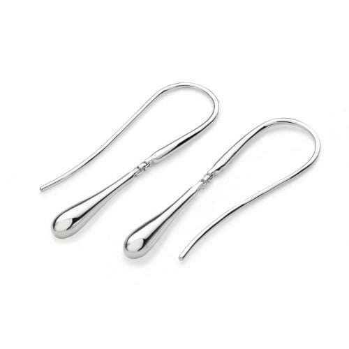 Drip Ear contemporary silver earrings by designer jeweller Lucy Q