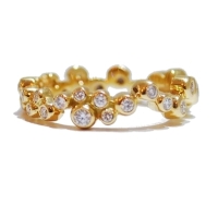 Yellow Gold Bubble Diamond Eternity Ring