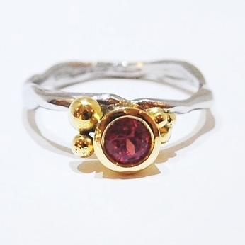 Handmade and Unique Organic Ruby Engagement Ring