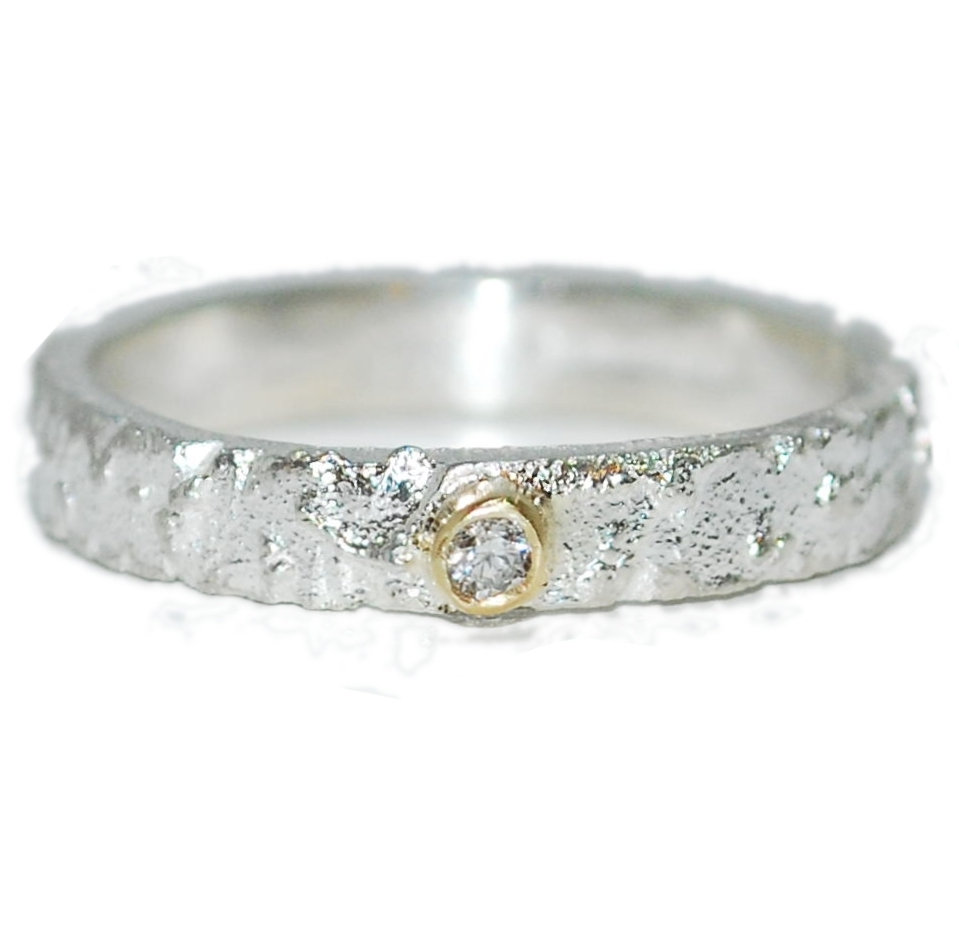 Unique Silver Diamond Ring