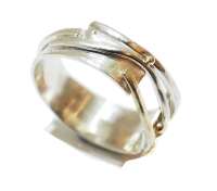 Gold And Silver Strand Ring