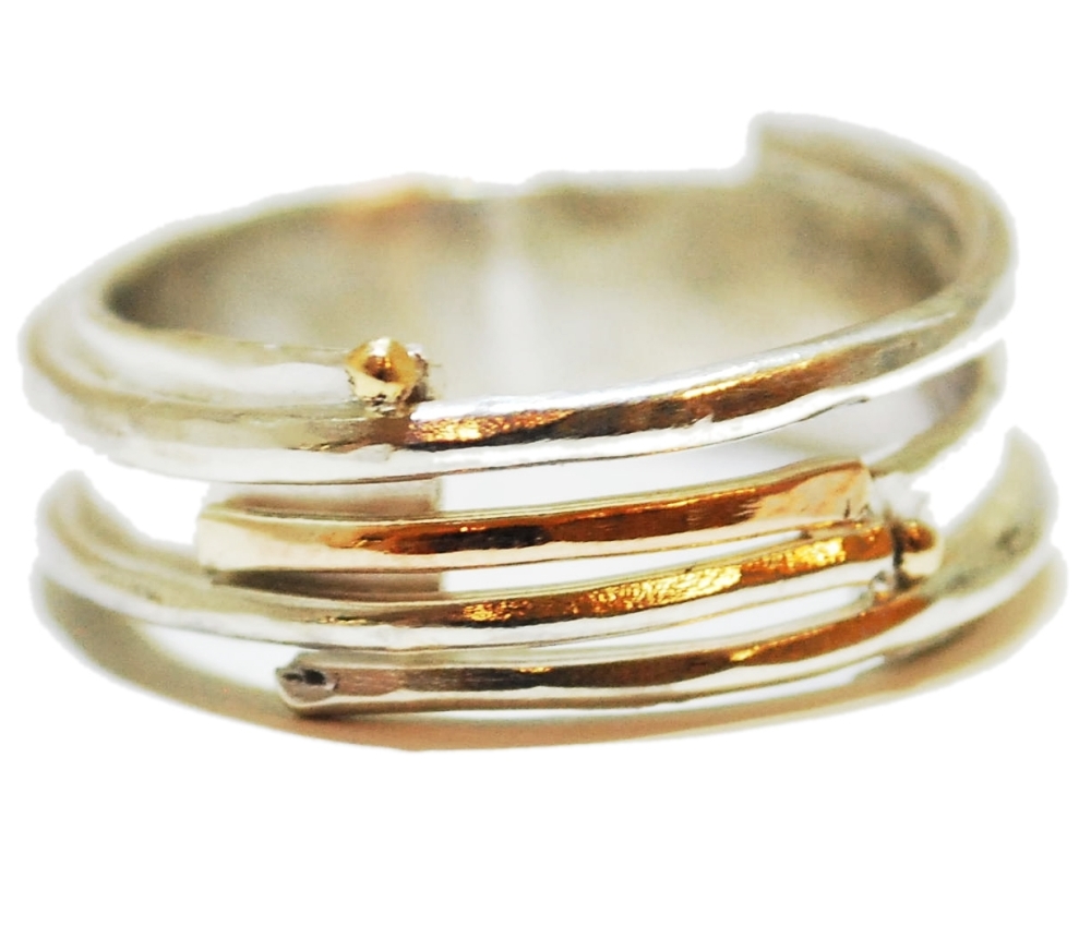 Handmade Unique Organic Silver Ring
