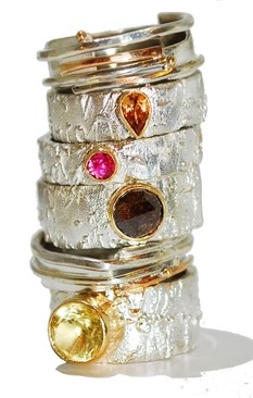 Gemstone stack of rings2